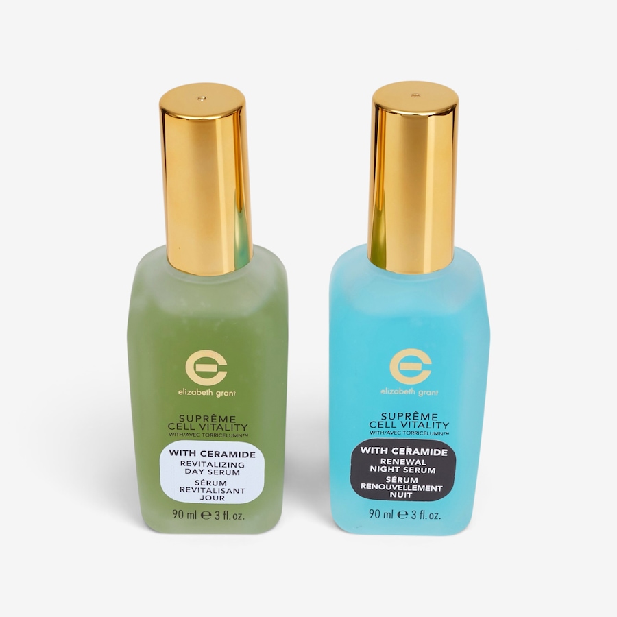 Image 127238_ALTMORE1.jpg, Product 127-238 / Price $49.99, Elizabeth Grant Elizabeth's Famous Day and Night Serums Triple Size W/Beach Bag from Elizabeth Grant on TSC.ca's Beauty department