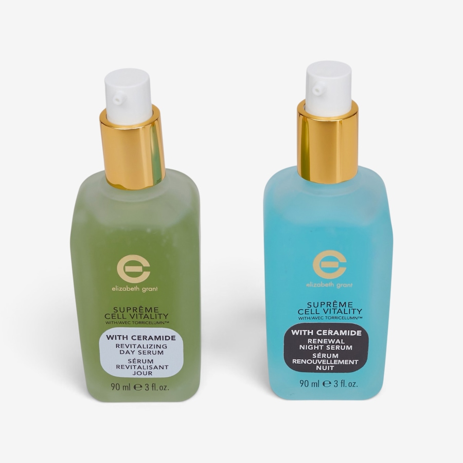 Image 127238_ALTMORE2.jpg, Product 127-238 / Price $49.99, Elizabeth Grant Elizabeth's Famous Day and Night Serums Triple Size W/Beach Bag from Elizabeth Grant on TSC.ca's Beauty department