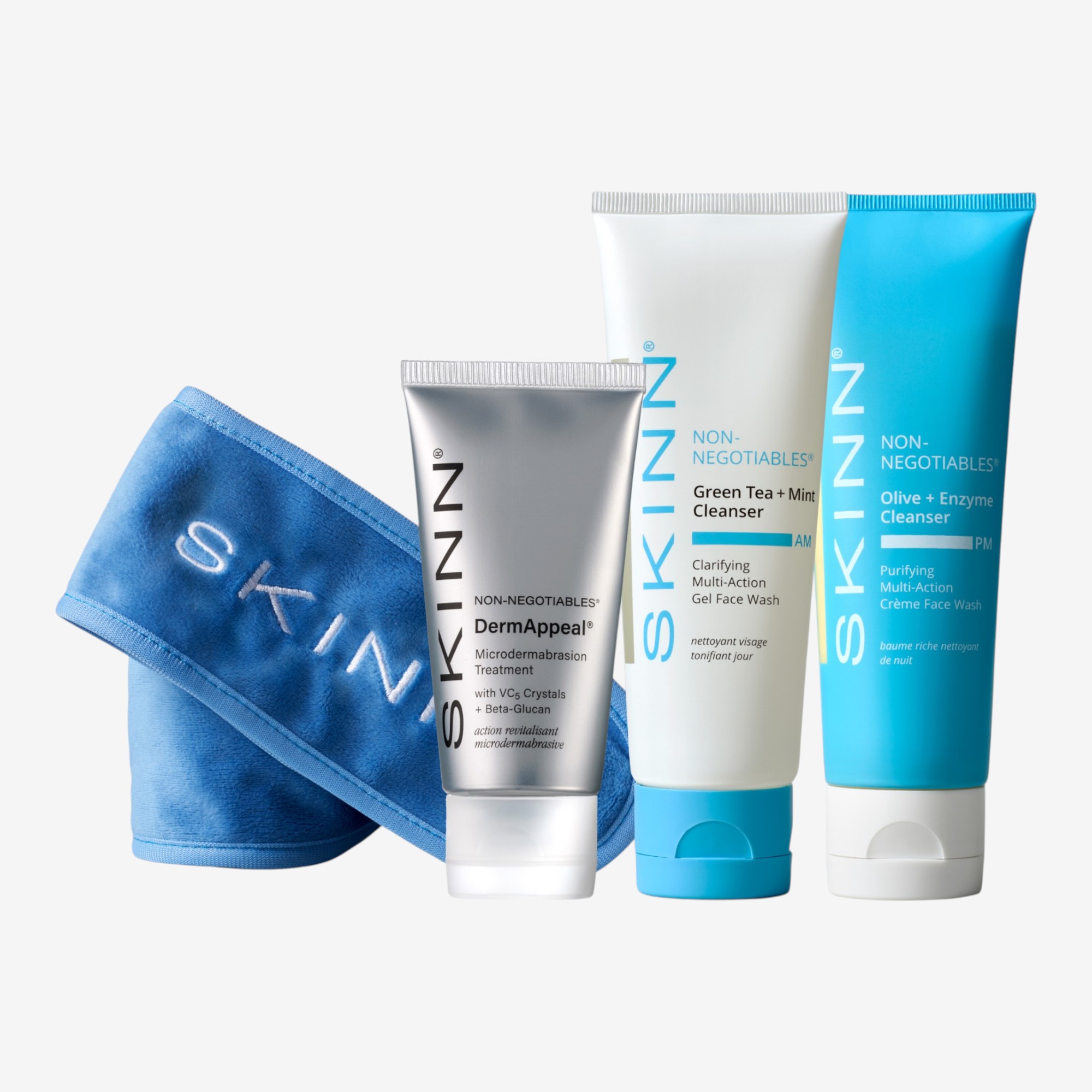 SKINN Non‑Negotiables AM/PM Cleansers With DermAppeal & Headband