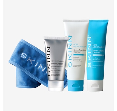 SKINN Non‑Negotiables AM/PM Cleansers With DermAppeal &amp; Headband