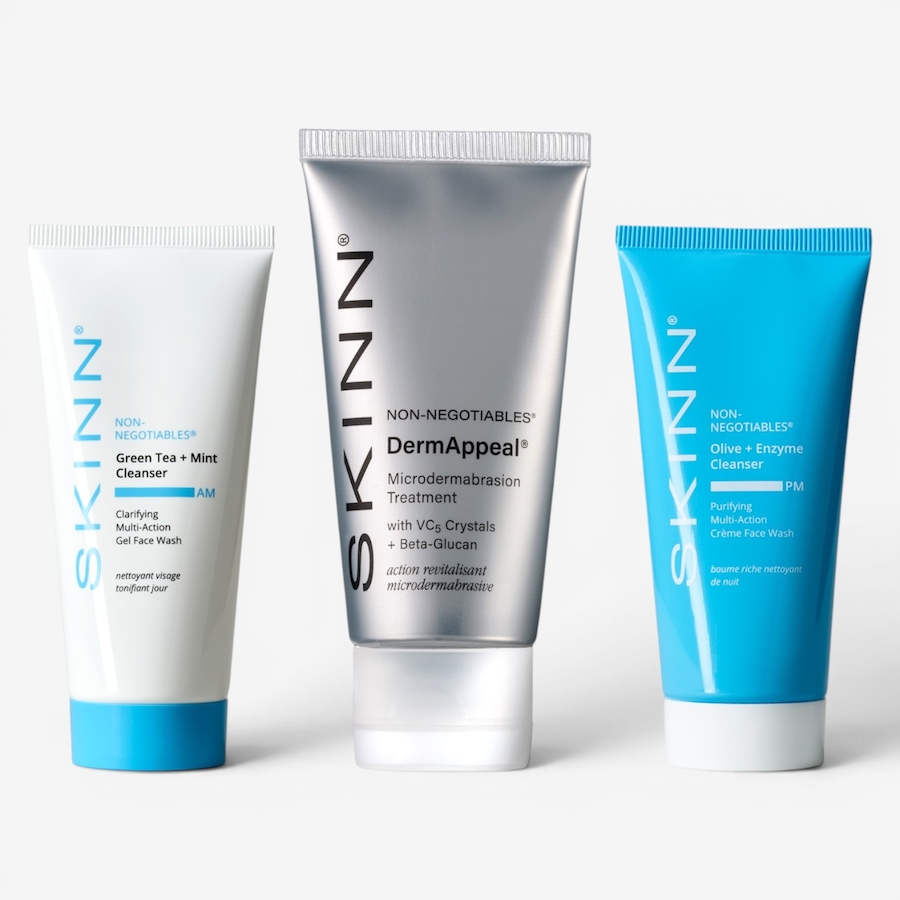 Image 127425.jpg, Product 127-425 / Price $45.00, SKINN Non-Negotiables Green Tea Mint AM & Olive Oil PM Cleansers with DermAppeal from SKINN on TSC.ca's Beauty department