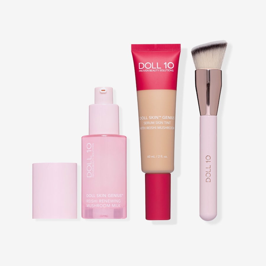 Image 127426_LME.jpg, Product 127-426 / Price $59.99, Doll 10 Supersize Reishi Mushroom Foundation, Renewing Mushroom Milk and Brush from Doll 10 on TSC.ca's Beauty department