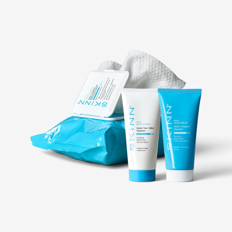 Image 127593.jpg, Product 127-593 / Price $45.99, SKINN Non-Negotiables AM/PM Cleansers With Makeup Removing Wipes from SKINN on TSC.ca's Beauty department