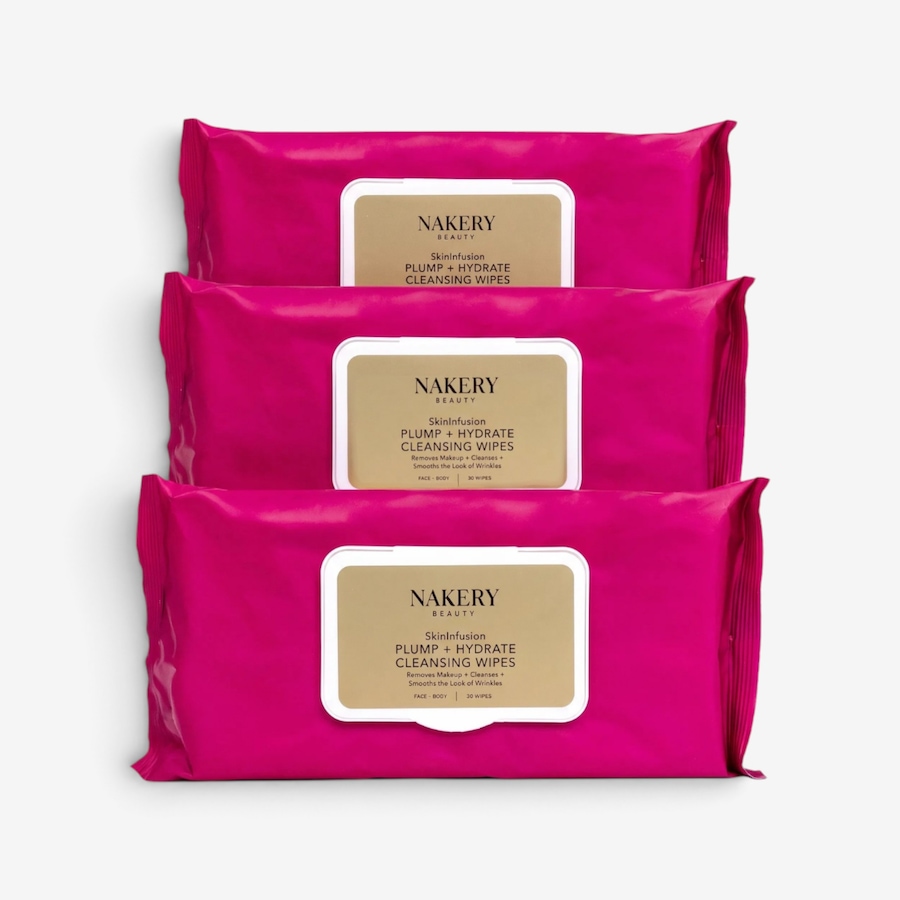 Image 127729.jpg, Product 127-729 / Price $29.50, Nakery SkinInfusion Plump + Hydrate Cleansing Wipes (3-Pack) from Nakery Beauty on TSC.ca's Beauty department