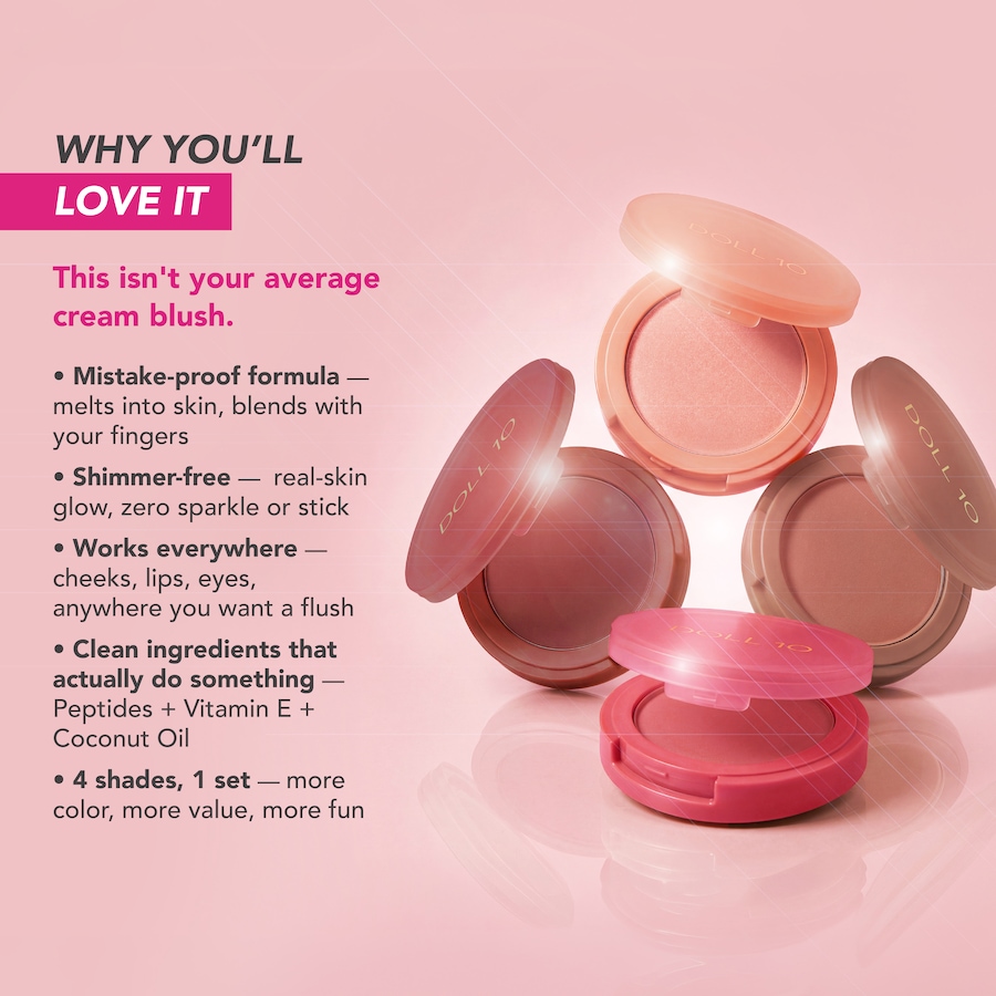 Image 127872_ALTMORE6.jpg, Product 127-872 / Price $49.99, Doll 10 Talk Flirty to Me Peptide Pop Blush Tint 4-Piece Collection from Doll 10 on TSC.ca's Beauty department