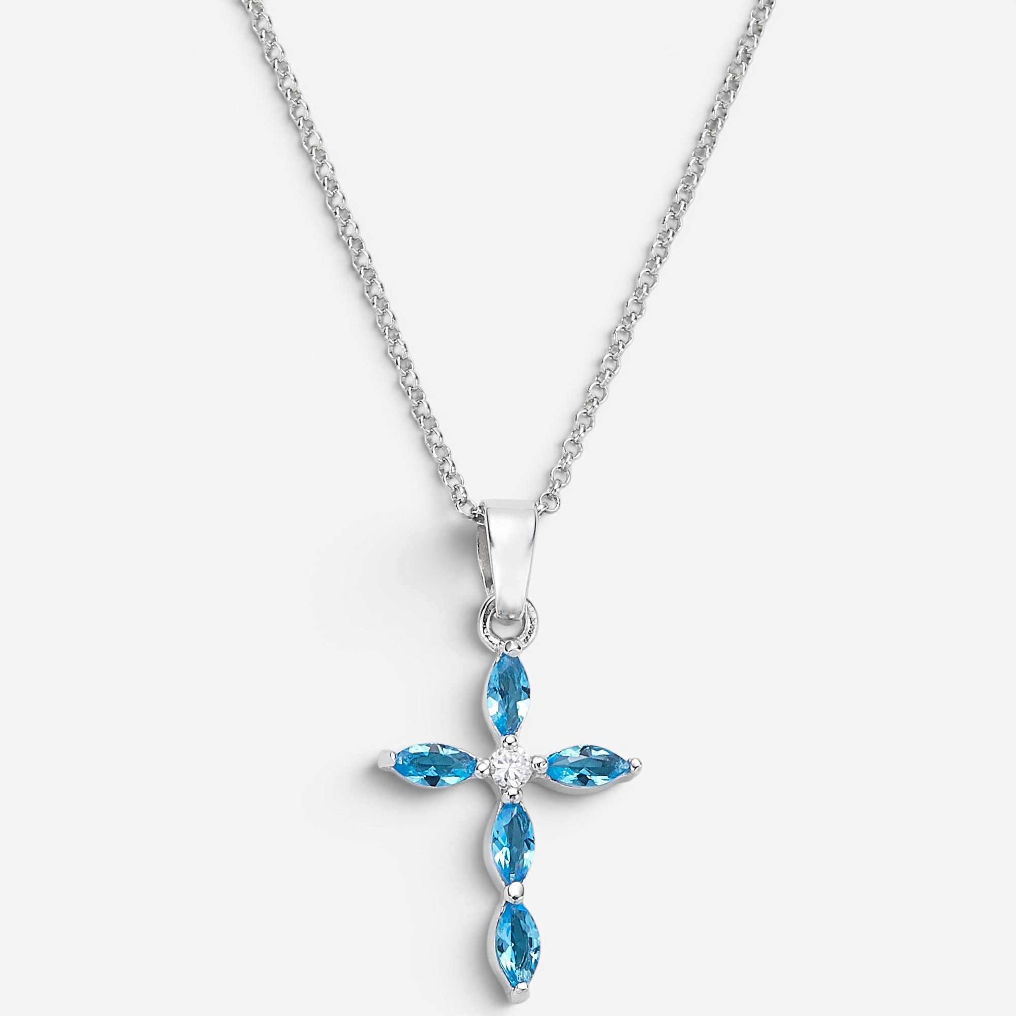 Silver Gallery Sterling Silver Rhodium Plated Cubic Zirconia