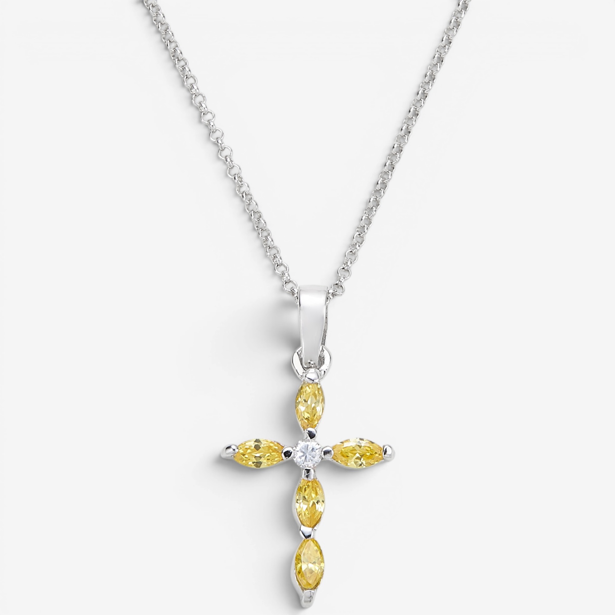 Silver Gallery Sterling Silver Rhodium Plated Cubic Zirconia