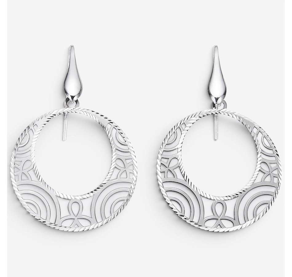 Image 130136.jpg, Product 130-136 / Price $59.99, Silver Gallery Sterling Silver Laser Cut Black Rhodium Plated Filigree Earrings from Silver Gallery on TSC.ca's Jewellery department