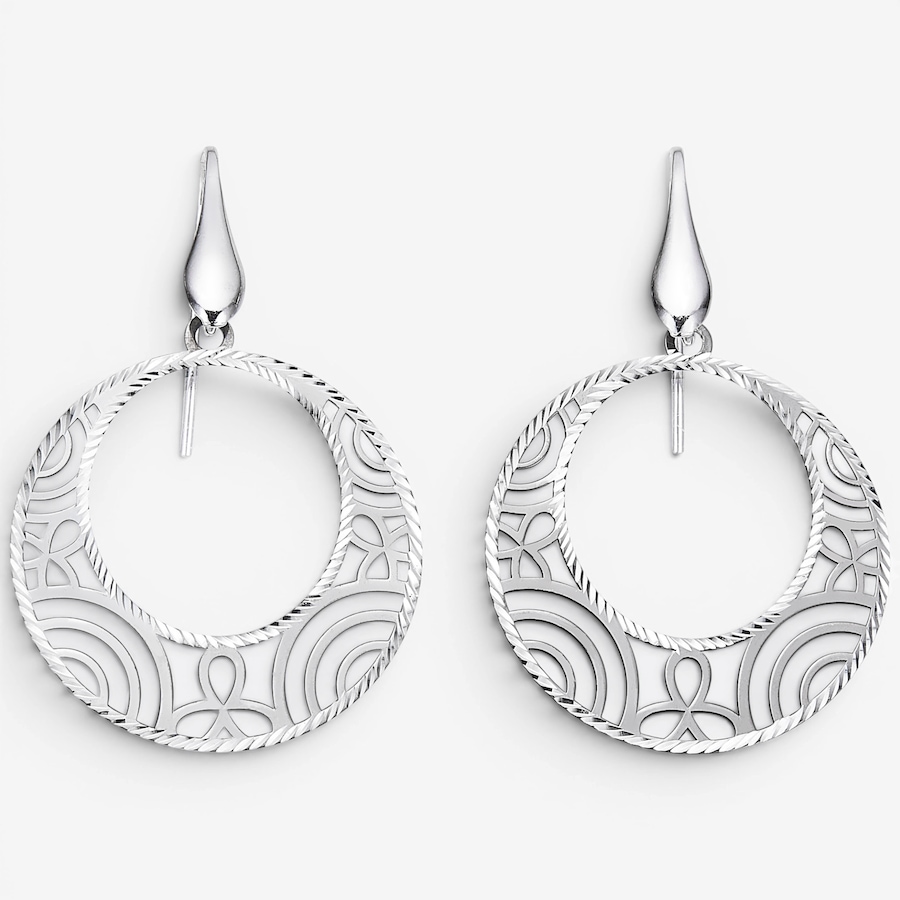 Image 130136.jpg, Product 130-136 / Price $69.99, Silver Gallery Sterling Silver Laser Cut Black Rhodium Plated Filigree Earrings from Silver Gallery on TSC.ca's Jewellery department