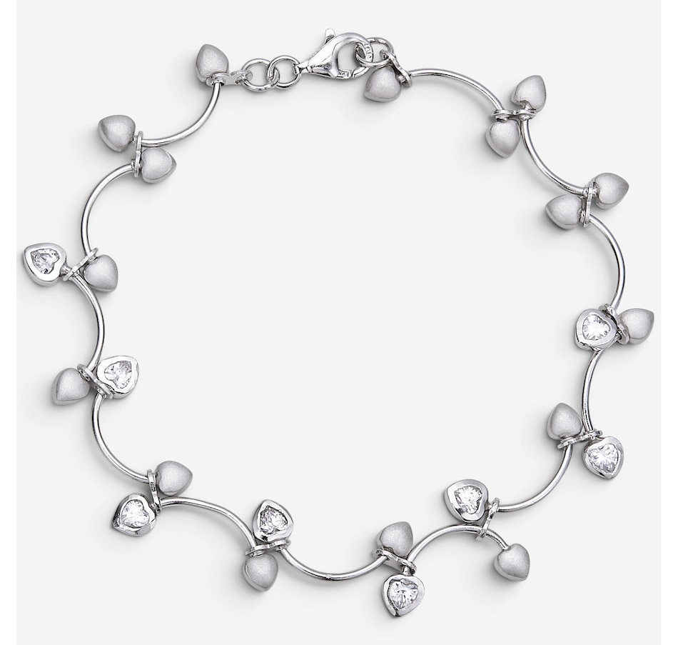 Image 130142.jpg, Product 130-142 / Price $99.99, Silver Gallery Sterling Silver Rhodium Plated Cubic Zirconia Heart Bracelet from Silver Gallery on TSC.ca's Jewellery department
