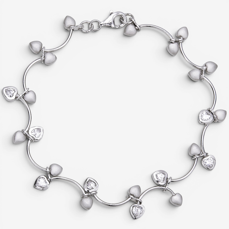 Image 130142.jpg, Product 130-142 / Price $119.99, Silver Gallery Sterling Silver Rhodium Plated Cubic Zirconia Heart Bracelet from Silver Gallery on TSC.ca's Jewellery department