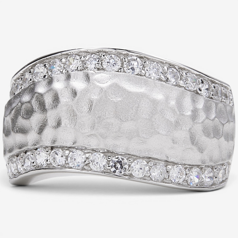 Image 130147.jpg, Product 130-147 / Price $119.99, Silver Gallery Sterling Silver Rhodium Plated Zirconia Frosted Finish Ring from Silver Gallery on TSC.ca's Jewellery department