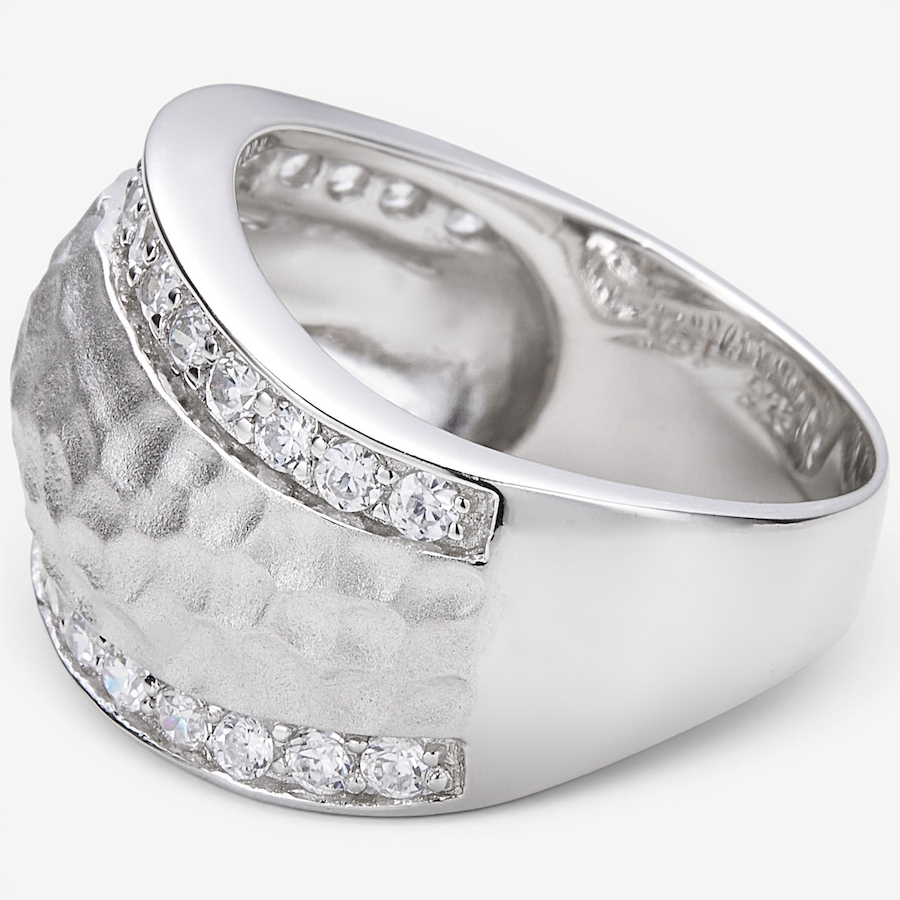 Image 130147_ALTMORE1.jpg, Product 130-147 / Price $119.99, Silver Gallery Sterling Silver Rhodium Plated Zirconia Frosted Finish Ring from Silver Gallery on TSC.ca's Jewellery department