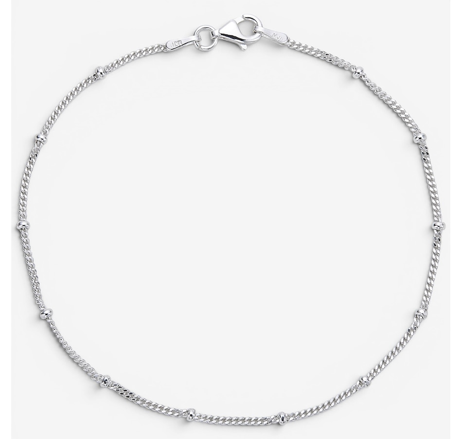 Image 130152.jpg, Product 130-152 / Price $47.99, Silver Gallery Sterling Silver Curb Chain With Ball Station Link Bracelet from Silver Gallery on TSC.ca's Jewellery department