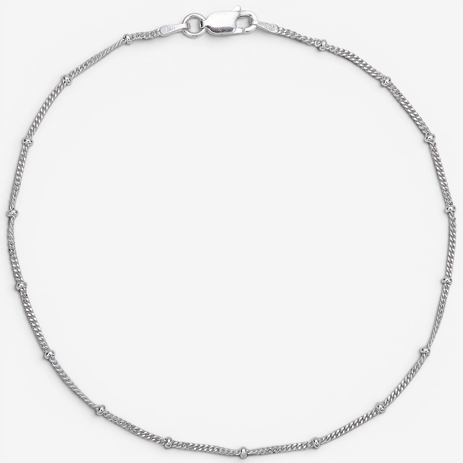 Image 130153.jpg, Product 130-153 / Price $49.99, Silver Gallery Sterling Silver Curb Chain With Ball Station Link Anklet from Silver Gallery on TSC.ca's Jewellery department