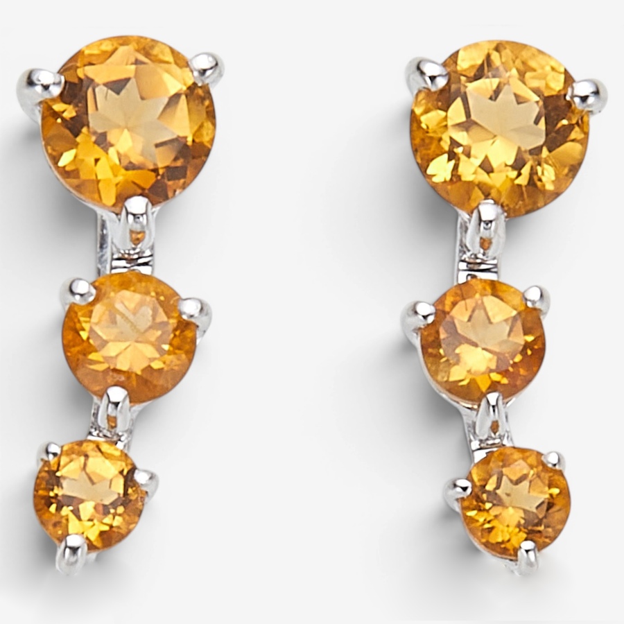 Image 130164_CIT.jpg, Product 130-164 / Price $599.99, 14K White Gold Three Stone Gemstone Earrings from Gem Creations on TSC.ca's Jewellery department