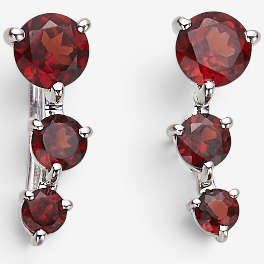 Image 130164_GAR.jpg, Product 130-164 / Price $599.99, 14K White Gold Three Stone Gemstone Earrings from Gem Creations on TSC.ca's Jewellery department