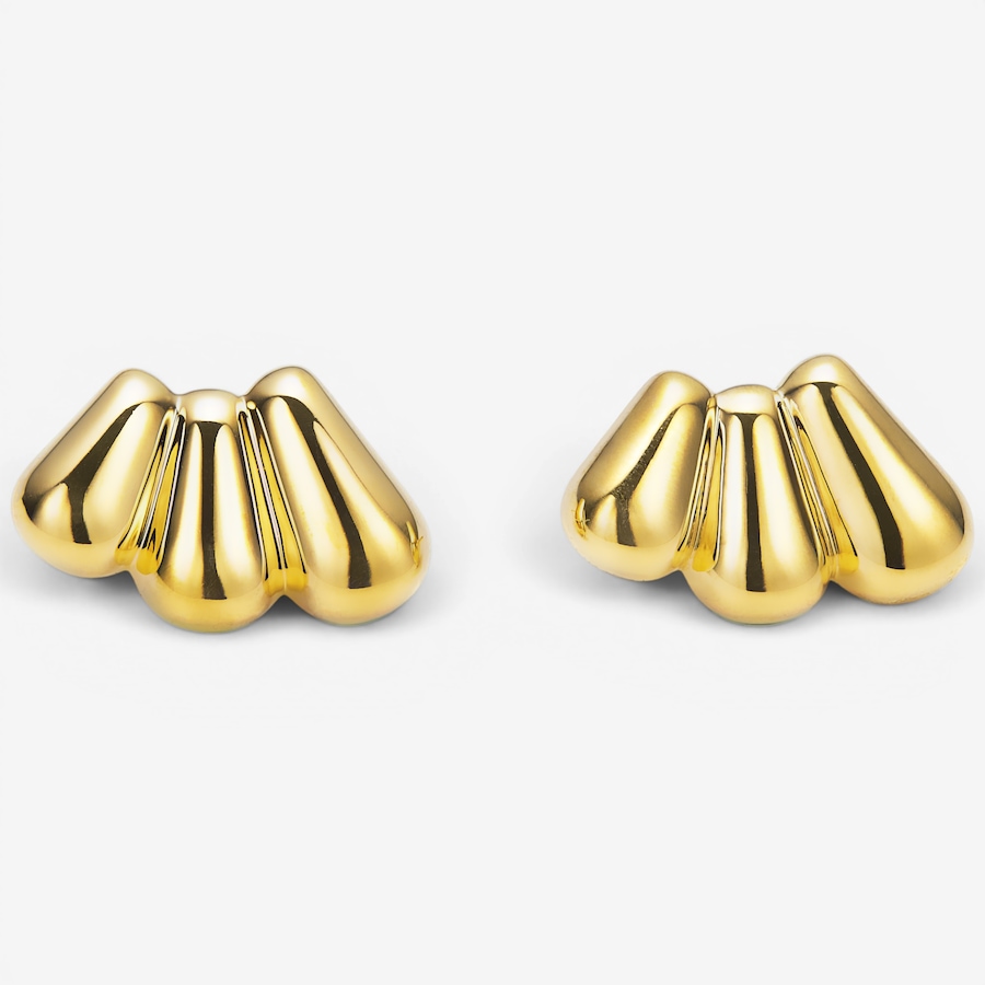 Image 130174.jpg, Product 130-174 / Price $399.99, Soave Oro 14K Yellow Gold Resin Filled Puffy Polished Bubble Fan Earrings from Soave Oro on TSC.ca's Jewellery department