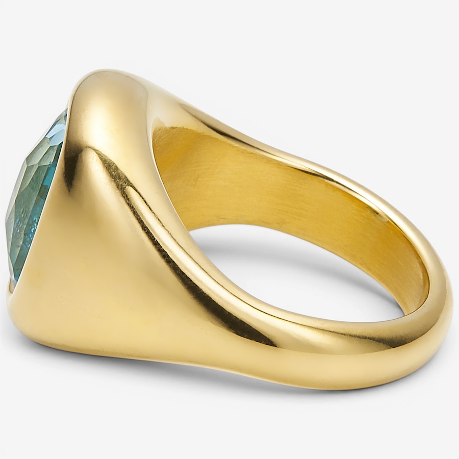 Image 130185_ALTMORE1.jpg, Product 130-185 / Price $299.99, Soave Oro 14K Yellow Gold Resin Filled Blue Signet Ring from Soave Oro on TSC.ca's Jewellery department