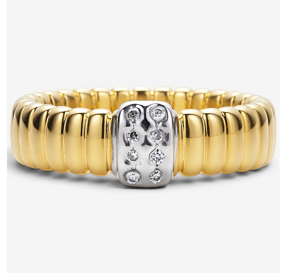 Image 130190.jpg, Product 130-190 / Price $229.99, Soave Oro 14K Yellow Gold Resin Filled Tubogas Ring With Cubic Zirconia from Soave Oro on TSC.ca's Jewellery department