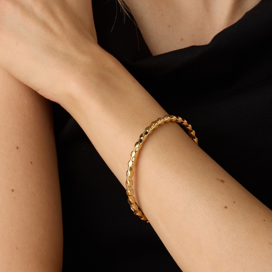 Image 130201_ALTMORE1.jpg, Product 130-201 / Price $449.99, Soave Oro 14K Yellow Gold Resin Filled Cube Bangle from Soave Oro on TSC.ca's Jewellery department