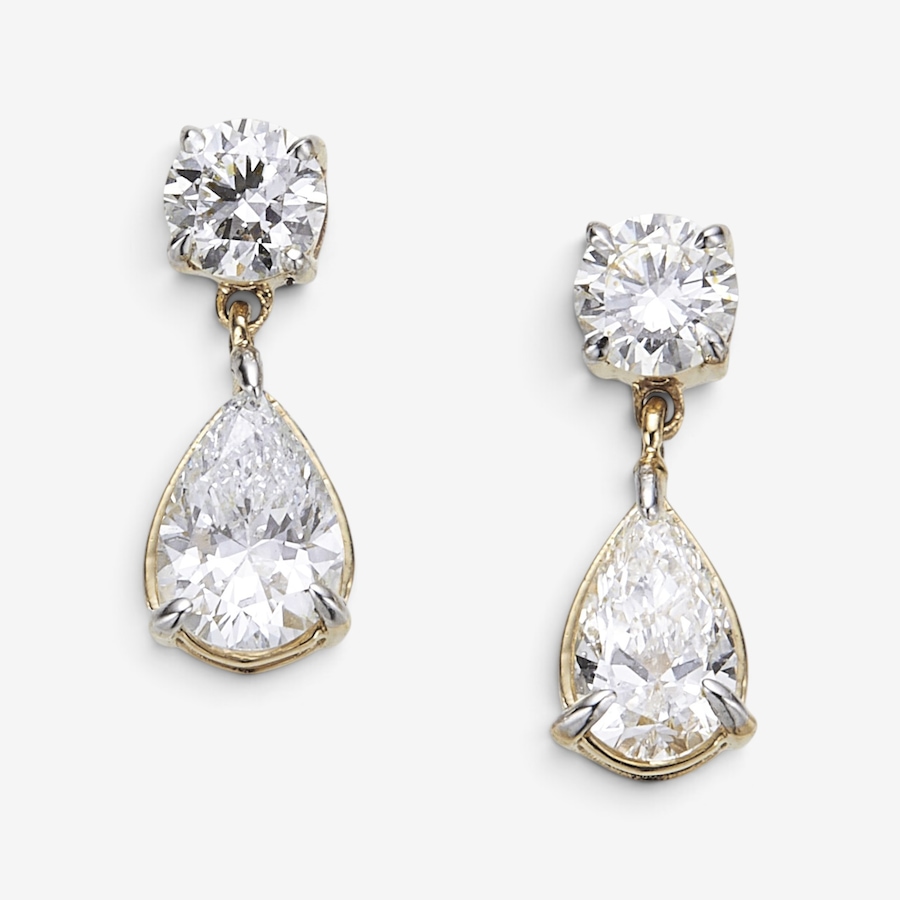 Image 130214_YG1CT.jpg, Product 130-214 / Price $949.99 - $1,349.99, EVERA Diamonds 14K Gold Round & Pear Shape Diamond Earrings from Evera Diamonds on TSC.ca's Jewellery department