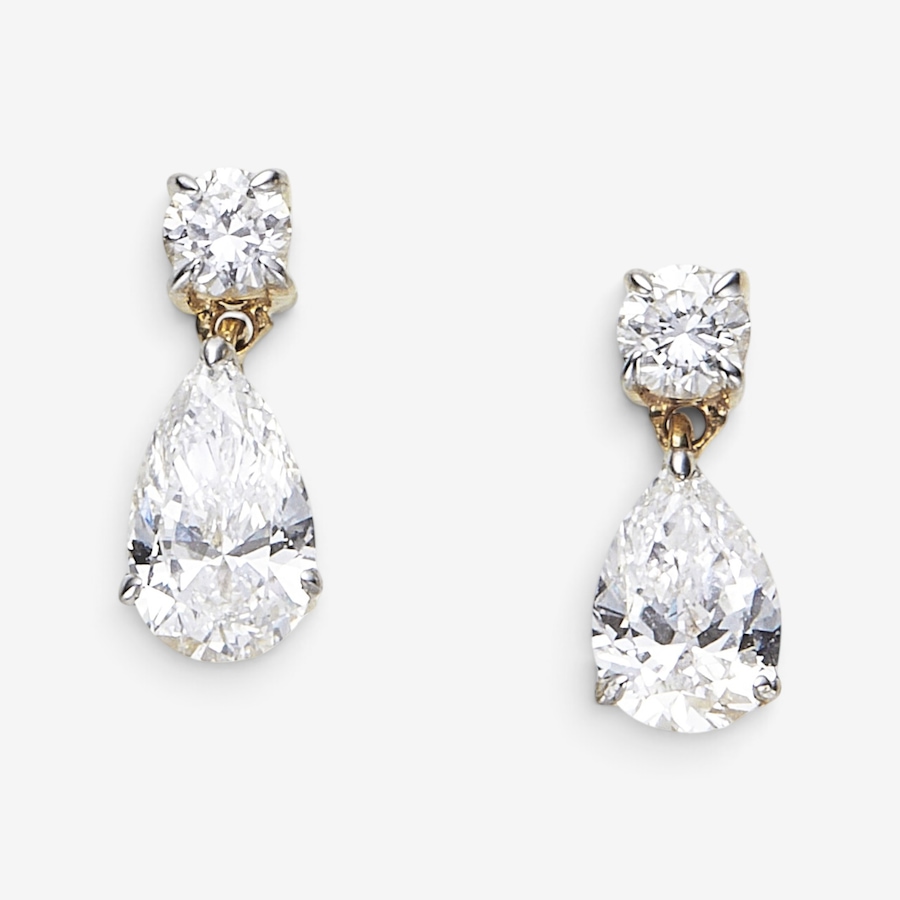 Image 130214_YGP50.jpg, Product 130-214 / Price $949.99 - $1,349.99, EVERA Diamonds 14K Gold Round & Pear Shape Diamond Earrings from Evera Diamonds on TSC.ca's Jewellery department