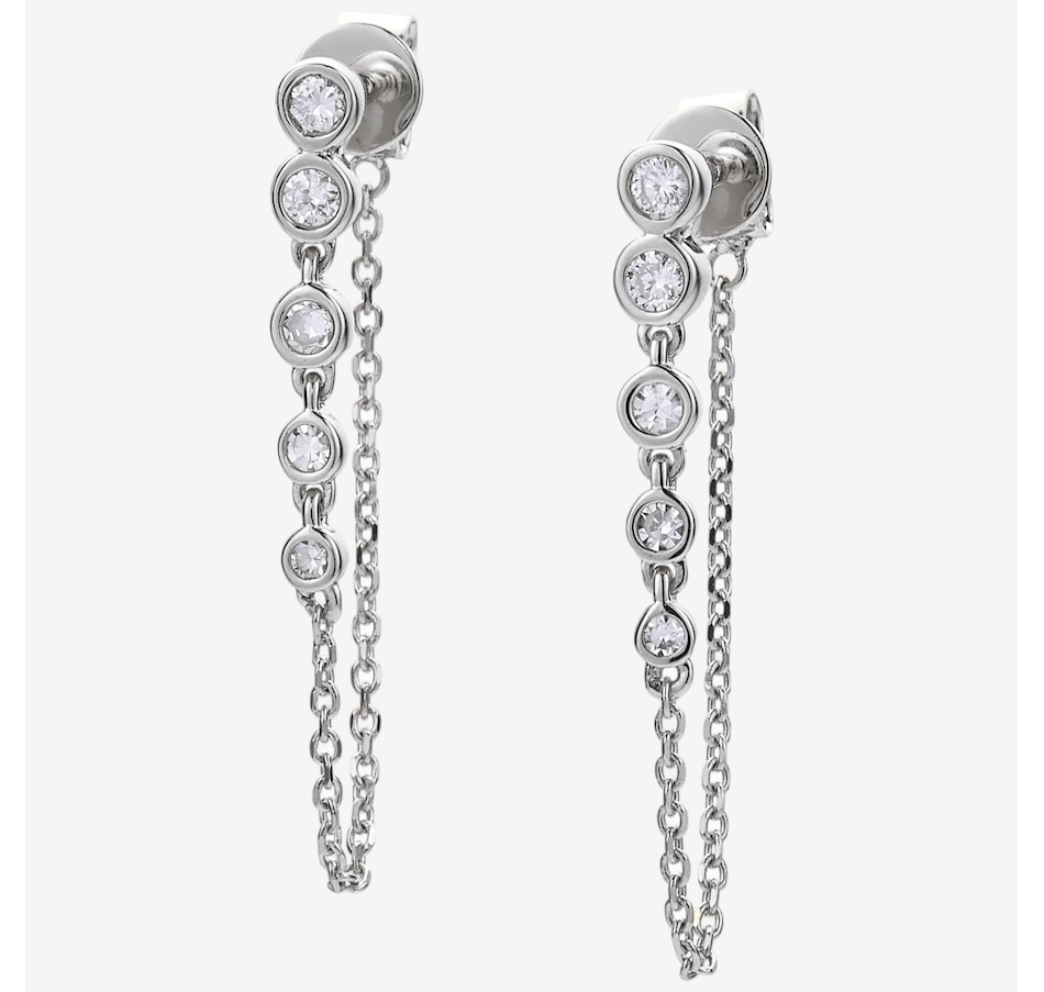 Image 130217_WGL.jpg, Product 130-217 / Price $1,129.99, EVERA Diamonds 14K Gold 0.25ctw Bezel Set Diamond Drop Earrings from Evera Diamonds on TSC.ca's Jewellery department