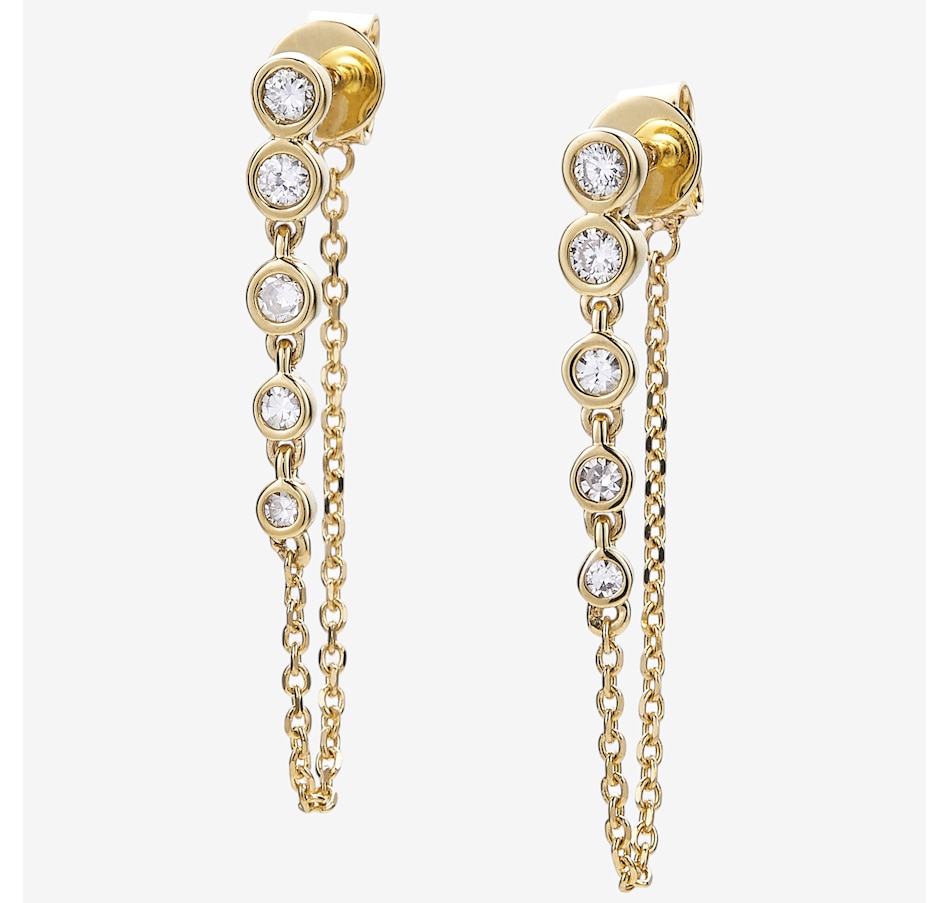 Image 130217_YGL.jpg, Product 130-217 / Price $1,129.99, EVERA Diamonds 14K Gold 0.25ctw Bezel Set Diamond Drop Earrings from Evera Diamonds on TSC.ca's Jewellery department