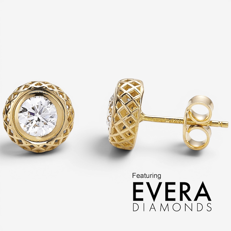 Image 130225.jpg, Product 130-225 / Price $3,899.99, Unoaerre x Evera 18K Yellow Gold 1.00 CTW Bezel Set Diamond Stud Earrings from UnoAErre Jewellery on TSC.ca's Jewellery department