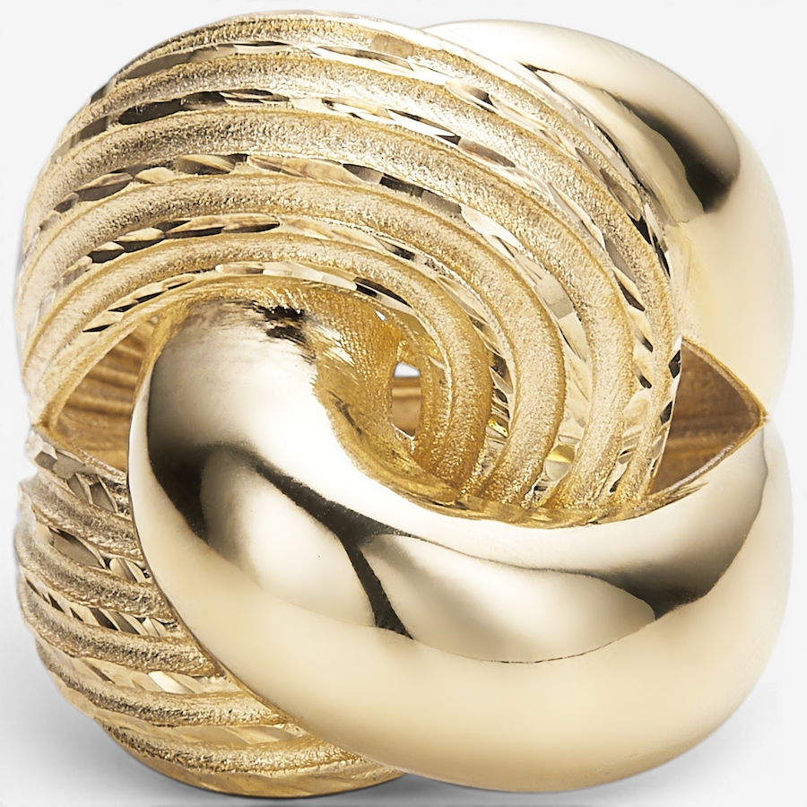 Image 130227.jpg, Product 130-227 / Price $4,299.99, Uno A Erre 18K Yellow Gold Satin & Diamond Cut Solid Intertwined Ring from UnoAErre Jewellery on TSC.ca's Jewellery department