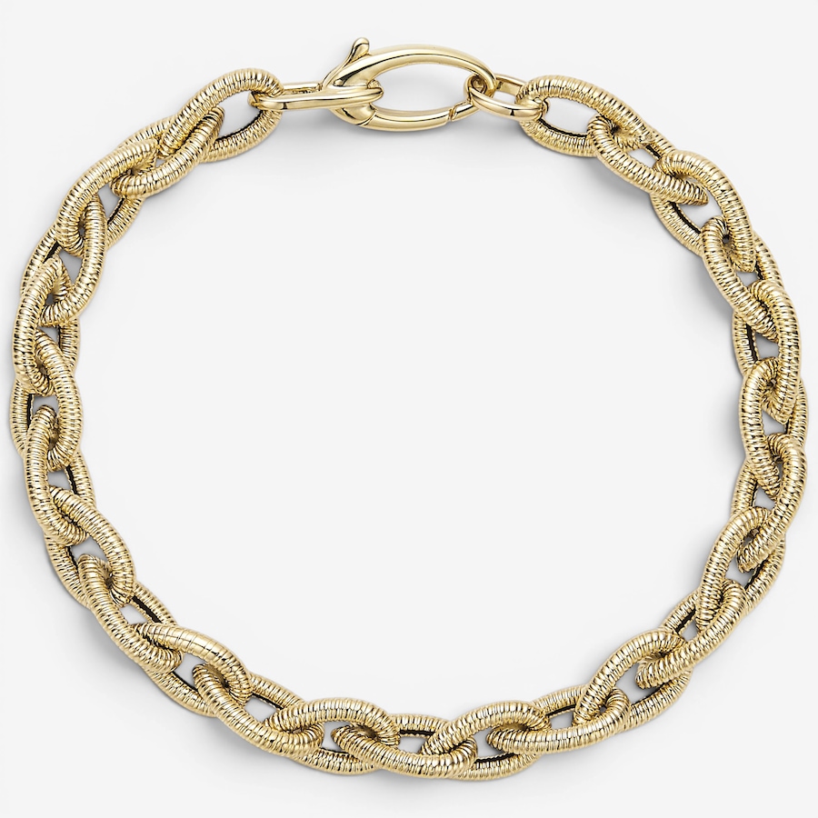 Image 130244.jpg, Product 130-244 / Price $4,199.99, Uno A Erre 18K Yellow Gold Large Textured Oval Link Bracelet from UnoAErre Jewellery on TSC.ca's Jewellery department