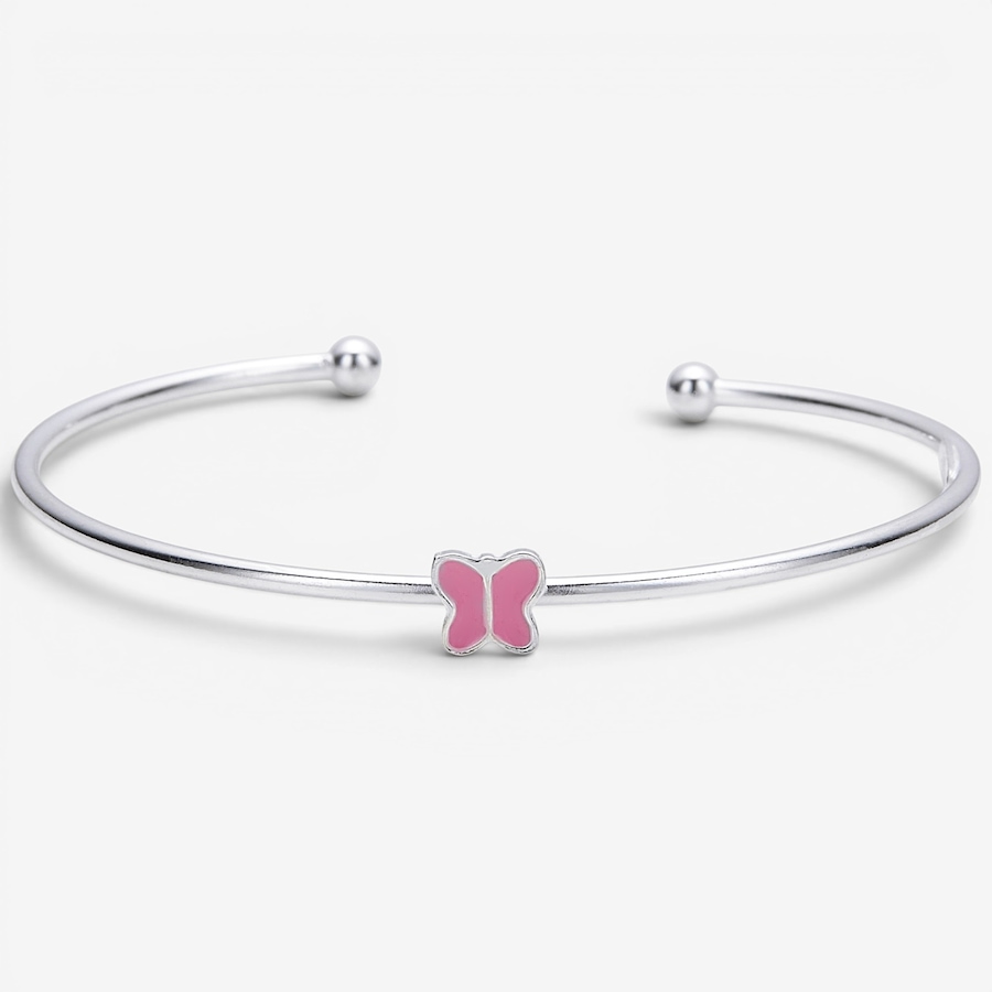Image 130275.jpg, Product 130-275 / Price $57.99, Silver Gallery For Kids Sterling Silver With Pink Enamel Butterfly Cuff Bracelet from Silver Gallery on TSC.ca's Jewellery department