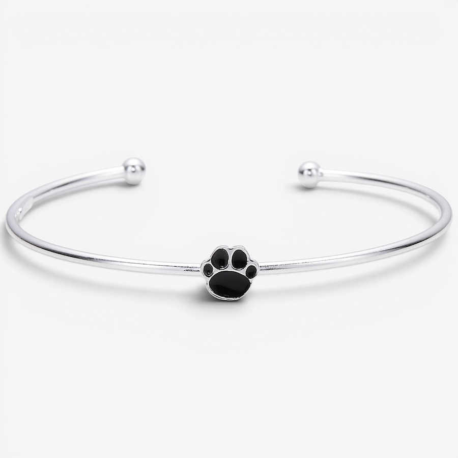 Image 130278.jpg, Product 130-278 / Price $57.99, Silver Gallery For Kids Sterling Silver With Black Enamel Paw Print Cuff Bracelet from Silver Gallery on TSC.ca's Jewellery department