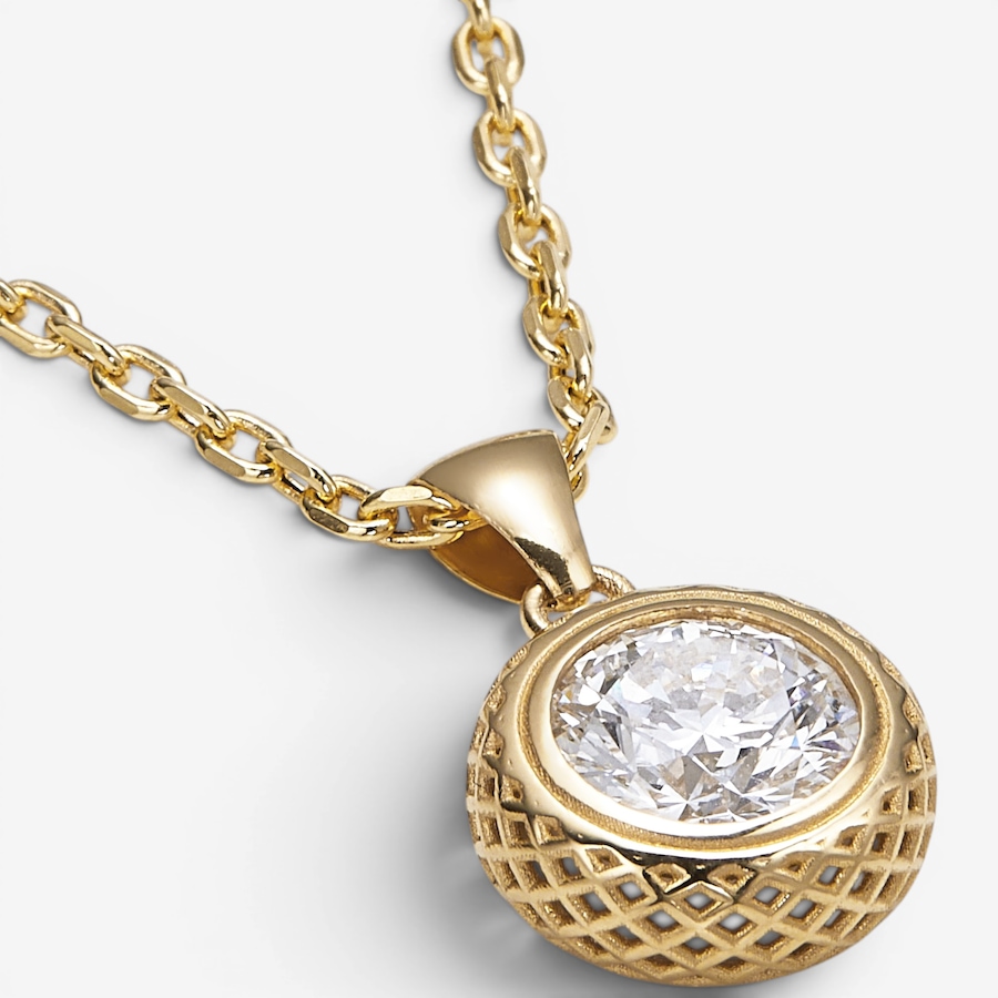 Image 130290_ALTMORE1.jpg, Product 130-290 / Price $3,529.99, Unoaerre x Evera 18K Yellow Gold 2.00 CTW Bezel Set Diamond Pendant and Chain from UnoAErre Jewellery on TSC.ca's Jewellery department