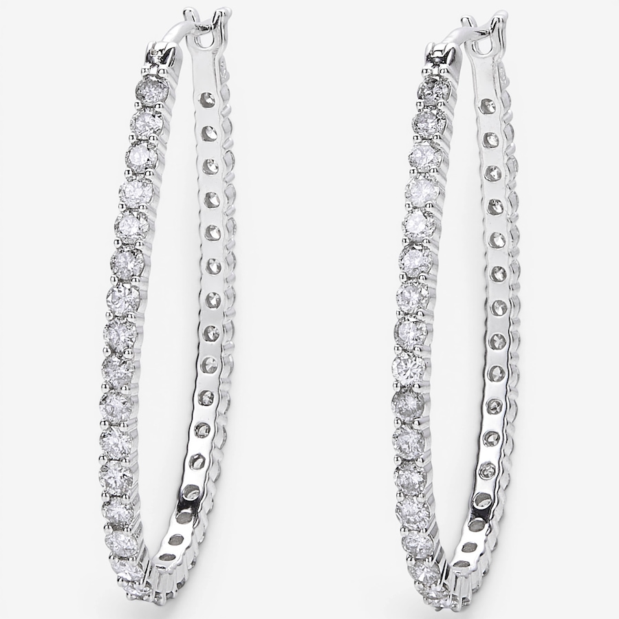 Image 130291_WGL.jpg, Product 130-291 / Price $2,699.99, 14K Gold 2.00 ctw Diamond Hoop Earrings from Diamond Show on TSC.ca's Jewellery department