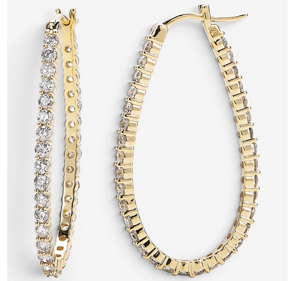 Image 130291_YGL.jpg, Product 130-291 / Price $2,799.99, 14K Gold 2.00 ctw Diamond Hoop Earrings from Diamond Show on TSC.ca's Jewellery department