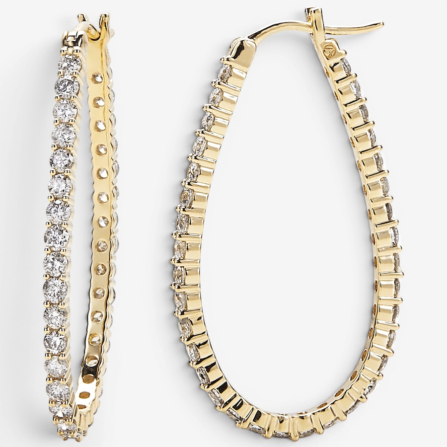 Image 130291_YGL.jpg, Product 130-291 / Price $2,699.99, 14K Gold 2.00 ctw Diamond Hoop Earrings from Diamond Show on TSC.ca's Jewellery department