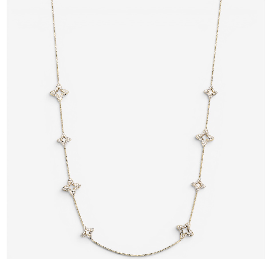 Image 130295_YGL.jpg, Product 130-295 / Price $3,799.99, 14K Gold 1.50 ctw Diamond Station Necklace from Diamond Show on TSC.ca's Jewellery department