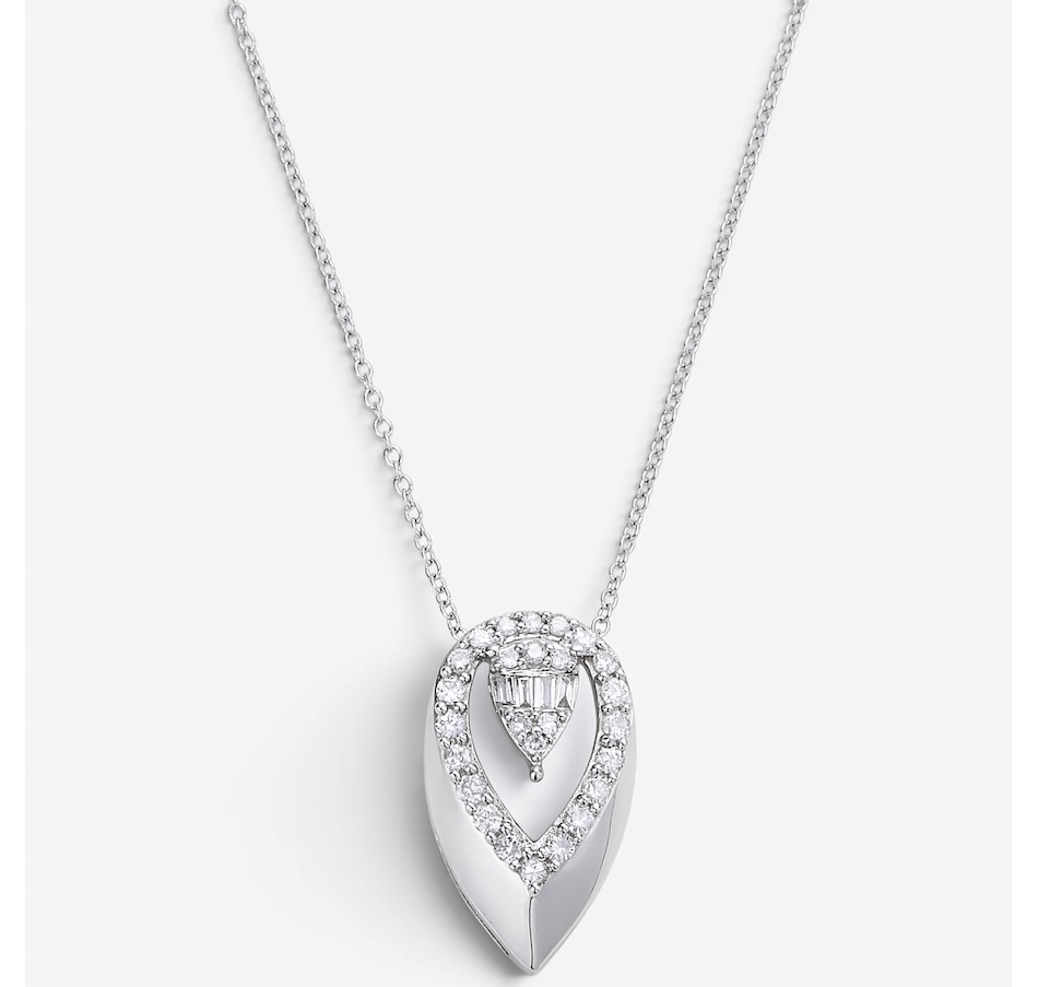 Image 130296.jpg, Product 130-296 / Price $1,149.99, 14K White Gold 0.25 ctw Diamond Pear-Shaped Pendant Necklace from Diamond Show on TSC.ca's Jewellery department
