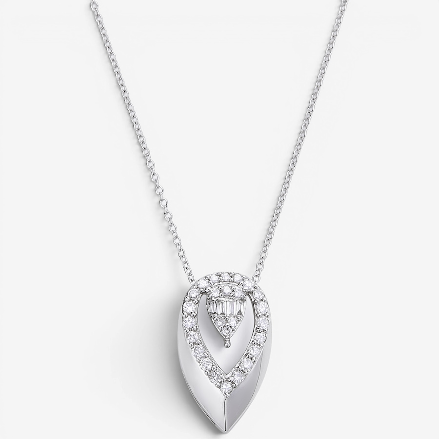 Image 130296.jpg, Product 130-296 / Price $999.99, 14K White Gold 0.25 ctw Diamond Pear-Shaped Pendant Necklace from Diamond Show on TSC.ca's Jewellery department