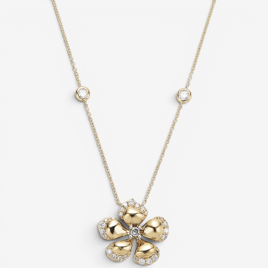 Image 130299.jpg, Product 130-299 / Price $1,749.99, 14K Yellow Gold 0.50 ctw Diamond Flower Pendant Necklace from Diamond Show on TSC.ca's Jewellery department