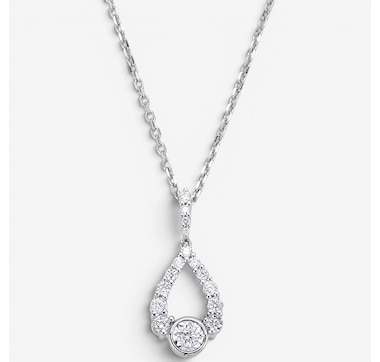 10K White Gold 0.25 ctw Diamond Pendant with Chain