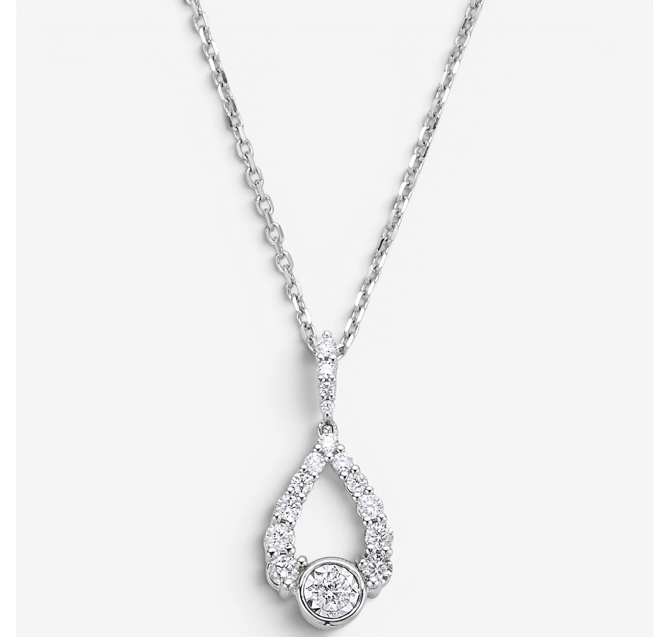 Image 130302.jpg, Product 130-302 / Price $499.99, 10K White Gold 0.25 ctw Diamond Pendant with Chain from Diamond Show on TSC.ca's Jewellery department
