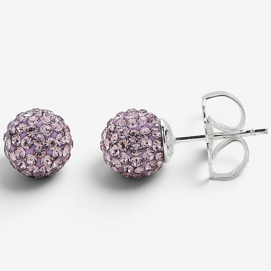 Image 130351.jpg, Product 130-351 / Price $89.99, Hillberg & Berk Sterling Silver 8-mm Lilac Sparkle Ball Stud Earrings from Hillberg & Berk Jewellery on TSC.ca's Jewellery department
