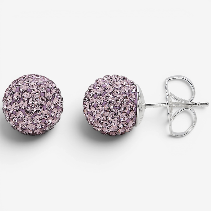 Image 130352.jpg, Product 130-352 / Price $99.99, Hillberg & Berk Sterling Silver 10-mm Lilac Sparkle Ball Stud Earrings from Hillberg & Berk Jewellery on TSC.ca's Jewellery department