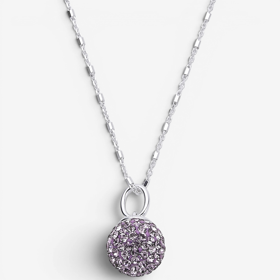 Image 130355.jpg, Product 130-355 / Price $119.99, Hillberg & Berk Sterling Silver 10-mm Lilac Sparkle Ball Charm Necklace from Hillberg & Berk Jewellery on TSC.ca's Jewellery department