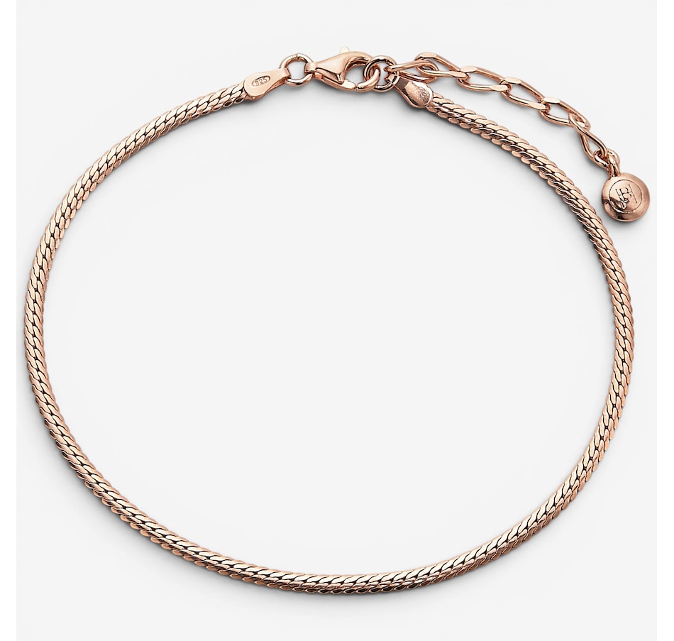 Image 130360.jpg, Product 130-360 / Price $79.99, Hillberg & Berk Sterling Silver/14K Rose Gold Vermeil Gold Herringbone Anklet from Hillberg & Berk Jewellery on TSC.ca's Jewellery department