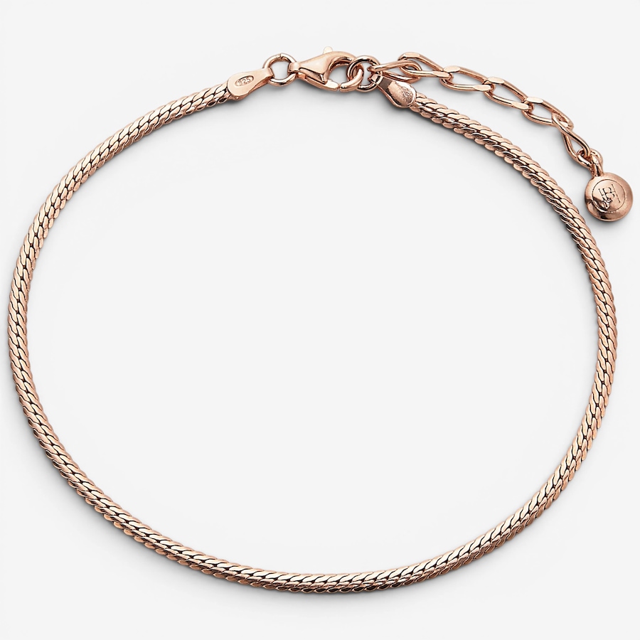 Image 130360.jpg, Product 130-360 / Price $79.99, Hillberg & Berk Sterling Silver/14K Rose Gold Vermeil Gold Herringbone Anklet from Hillberg & Berk Jewellery on TSC.ca's Jewellery department