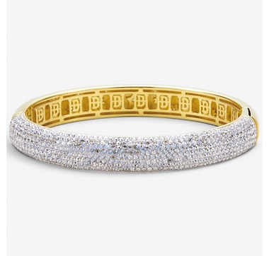 Hillberg &amp; Berk Sterling Silver/14K Vermeil Champagne Sparkle Reversible Cuff Bracelet